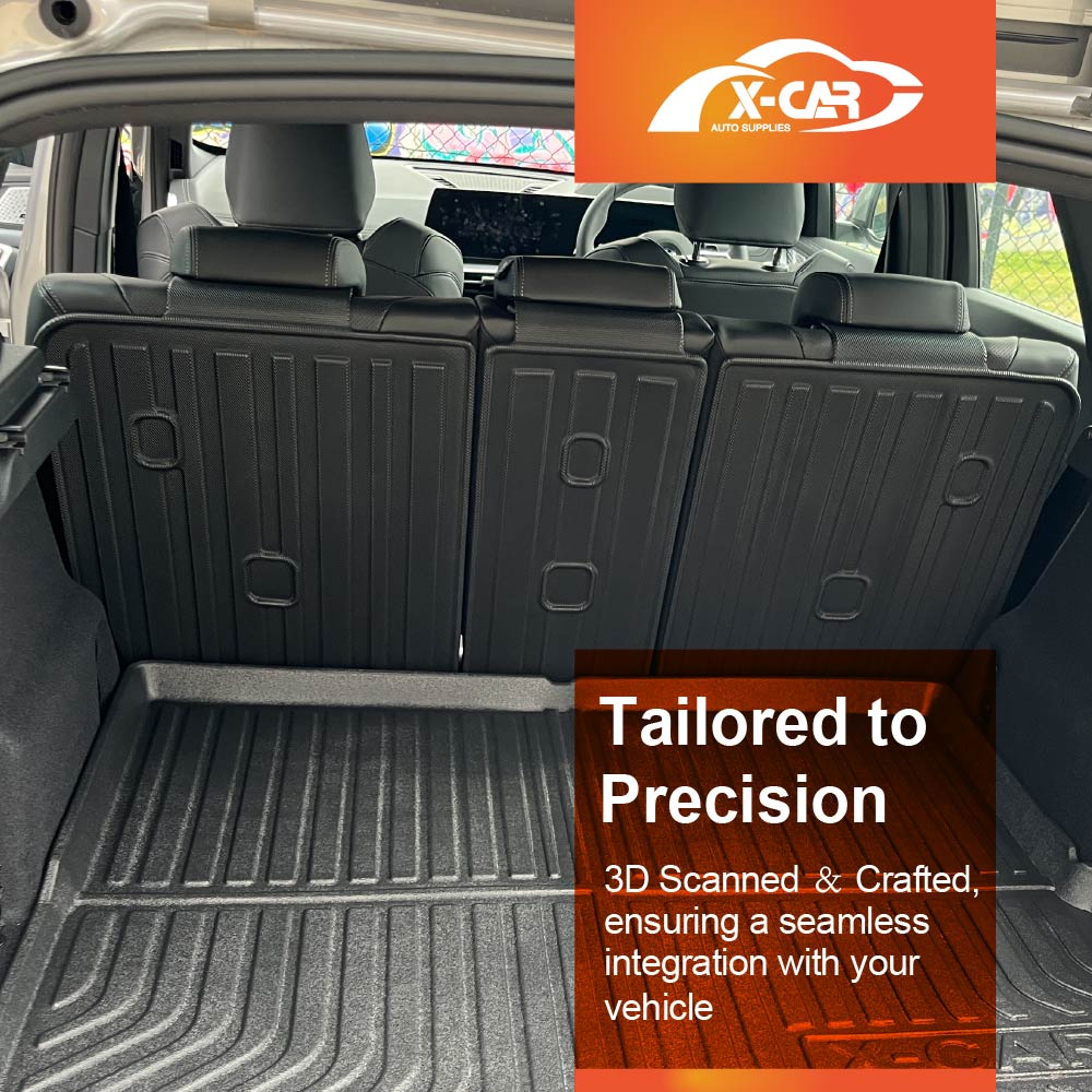 3D All Weather Boot Liner Back Seat Protector Combo for BMW iX1 2023-2025 Heavy Duty Car Kick Mats Cover Cargo