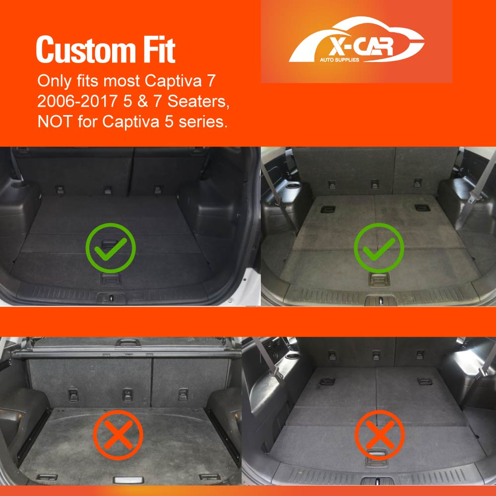 3D Floor Mats Boot Liner for Holden Captiva 2006-2017 All Weather Heavy Duty Cargo Car Trunk Luggage Tray