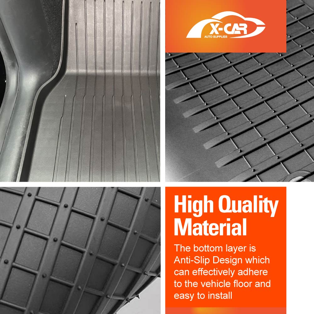 3D Heavy Duty All Weather Car Mat Floor Liner Complete Set Front Rear 2 Row Seat for Tesla Model 3