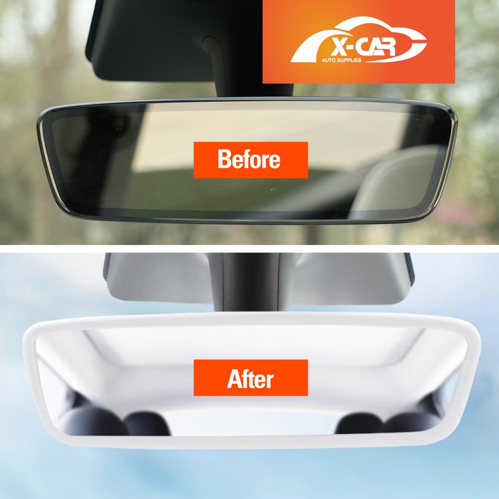 Tesla Model 3 2017-2023 and Model Y 2021-2025 Rearview Mirror Protector Frame Protection Silicone Cover Case Accessories White