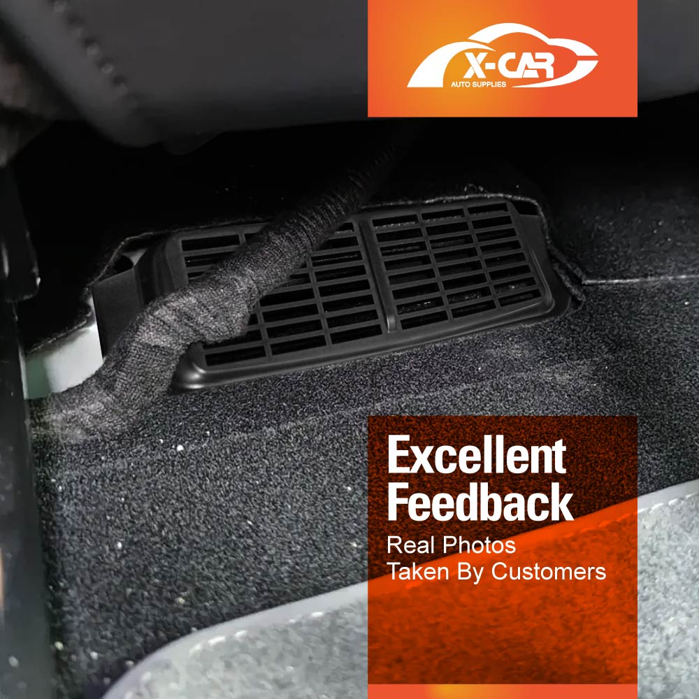 Tesla Model 3 Backseat Rear Under Seat Air Conditioning Outlet Vent Cover Flow Grille Protector Set of 2