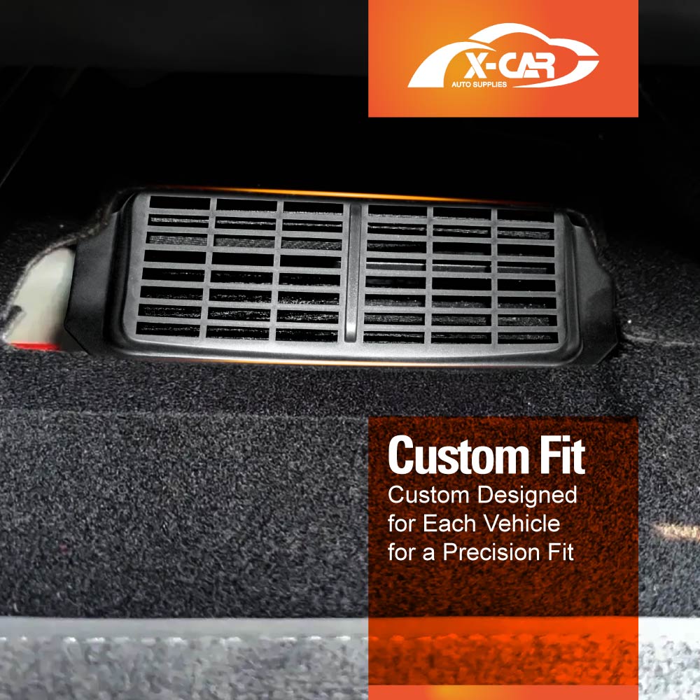 Tesla Model 3 Backseat Rear Under Seat Air Conditioning Outlet Vent Cover Flow Grille Protector Set of 2