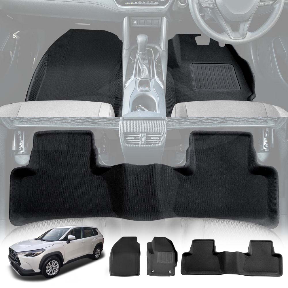 3D Floor Mats for Toyota Corolla Cross 2022-Onwards All Weather Heavy Duty Cargo Car Liners Full Set Carpet Accessories
