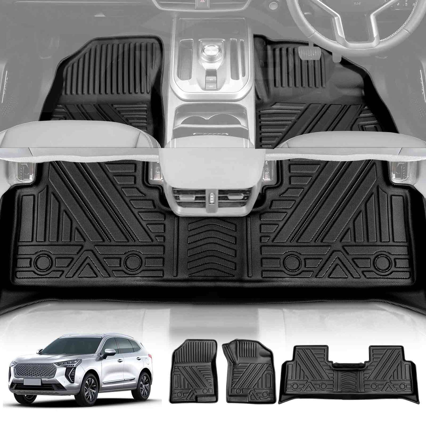 3D Floor Mats for GWM Haval Jolion 2021-Onwards All Weather Heavy Duty Cargo Car Trunk Luggage Tray