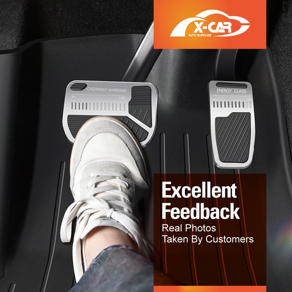 Tesla Model 3 2017-2023 and Model Y 2021-2025 Performance Foot Pedals Pads Cover Aluminum Non-Slip Anti-Slip Accelerator Brake Accessories