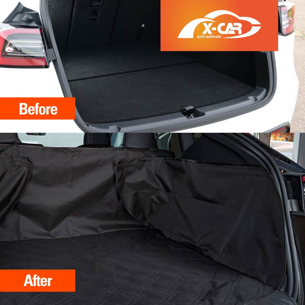Tesla Model Y 2022-2025 Rear Trunk Cargo Liner Pet Dog Mat Rear Seat Back Cover Waterproof Non-Slip