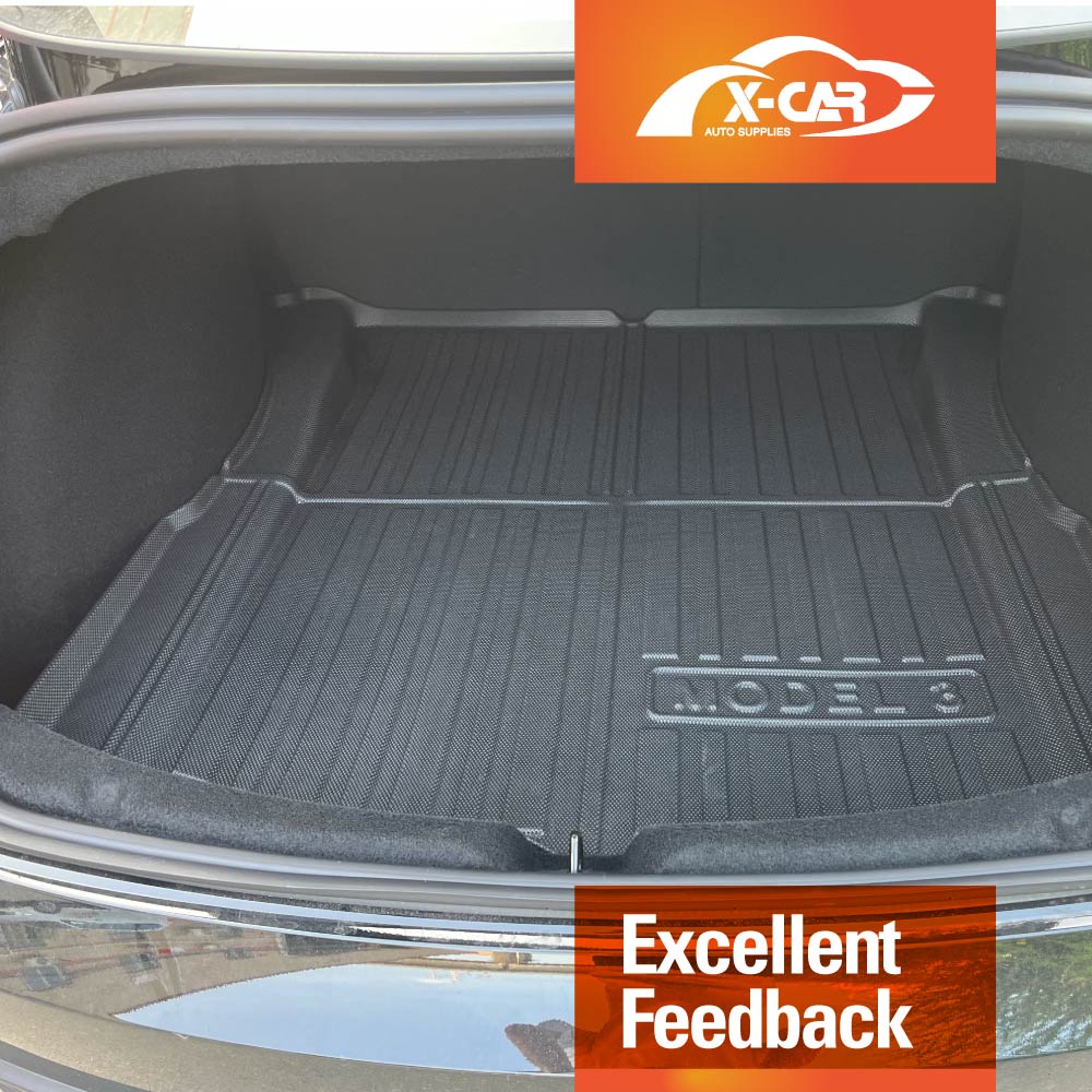 Tesla Model 3 Highland 2023-2025 All-Weather Rear Front Toolbox Well Trunk Cargo Mats Interior Boot Liners Set Cover Luggage Tray