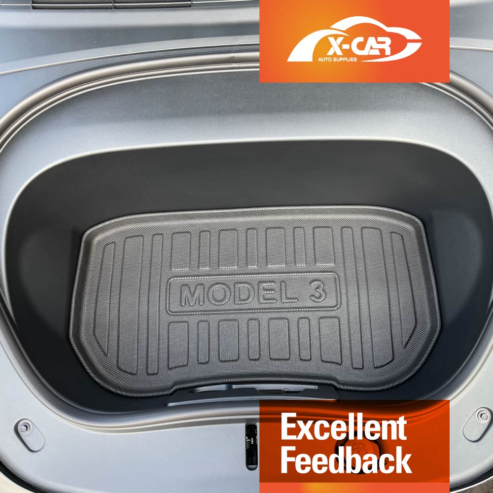 Tesla Model 3 Highland 2023-2025 All-Weather Rear Front Toolbox Well Trunk Cargo Mats Interior Boot Liners Set Cover Luggage Tray