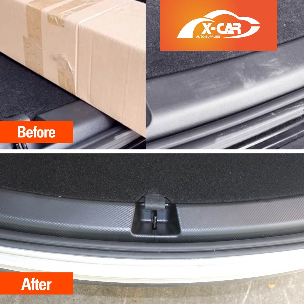 Tesla Model Y 2022-2025 Rear Bumper Guard Trunk Protector Cover Carbon Fiber Style Protection Accessories