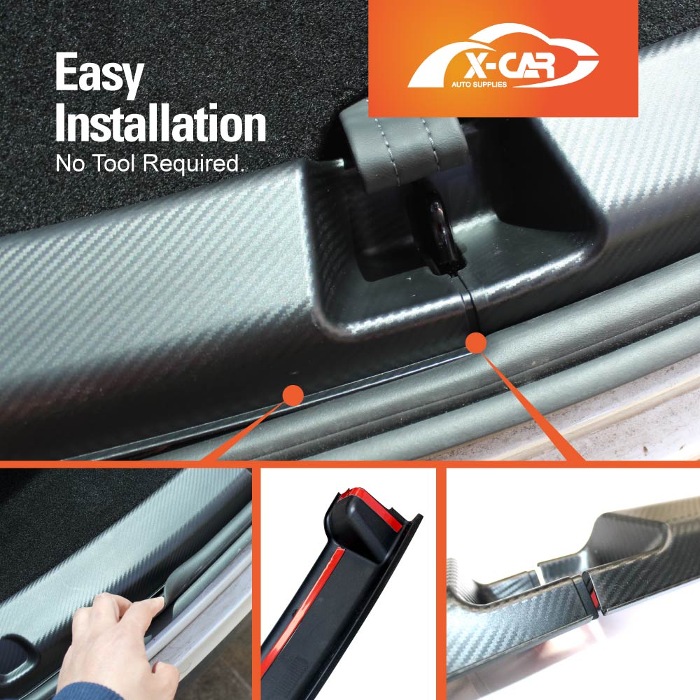 Tesla Model Y 2022-2025 Rear Bumper Guard Trunk Protector Cover Carbon Fiber Style Protection Accessories