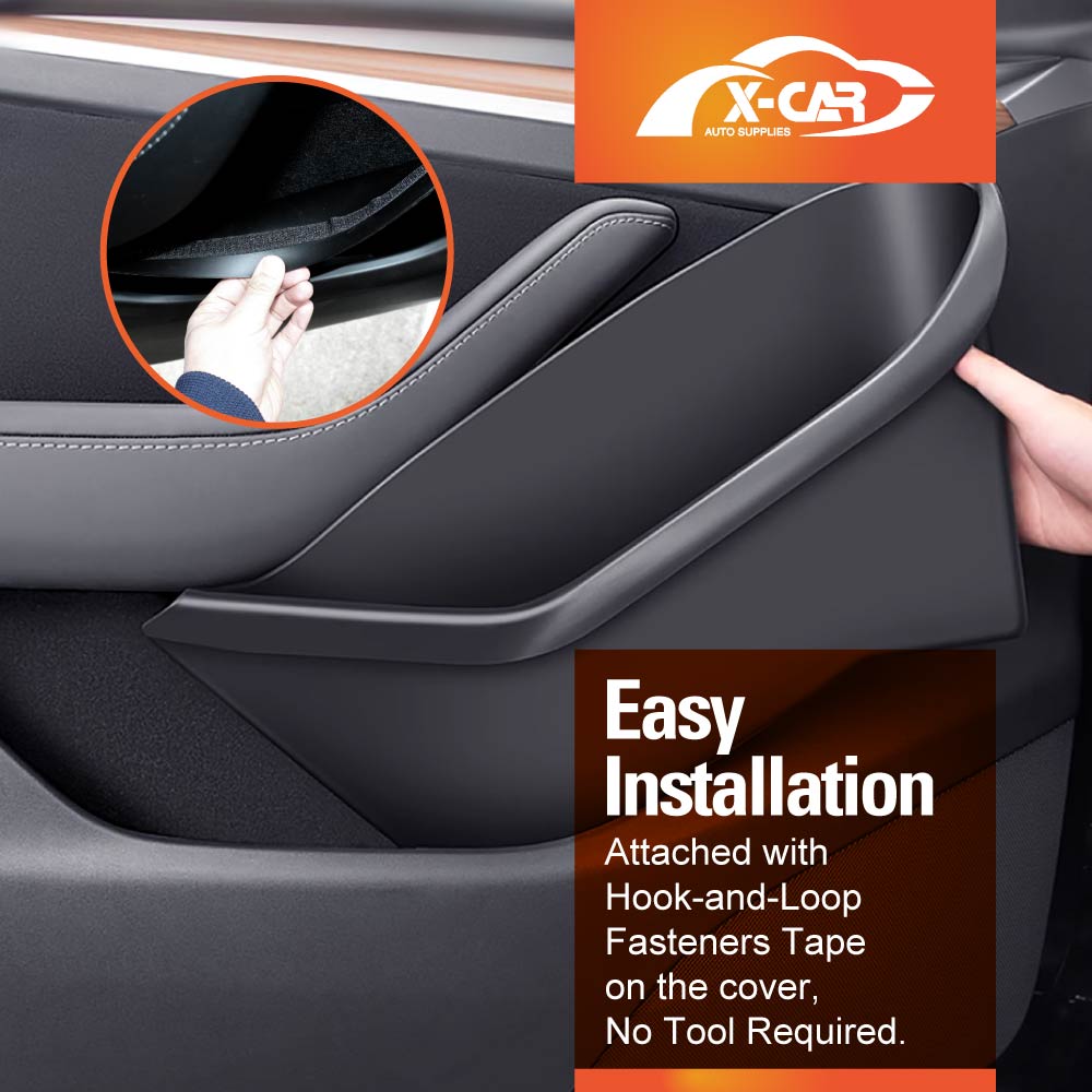 Tesla Model Y 2022-2025 Car Door Side Fully Cover Protector Storage Box Tray Organizer Accessories Front and Rear Row Set of 4
