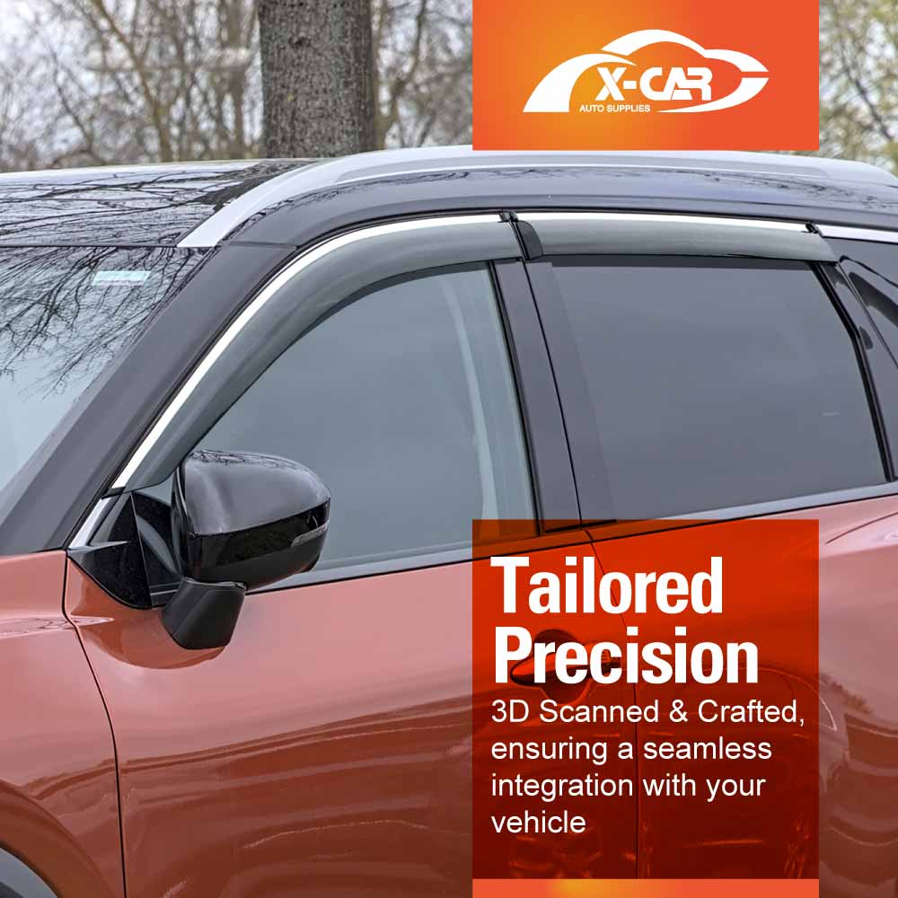 Stainless Weathershields for Nissan X-trail Xtrail T33 2022-Onwards Car Weather Shields Wind Deflectors Window Sun Visor 4 Pcs