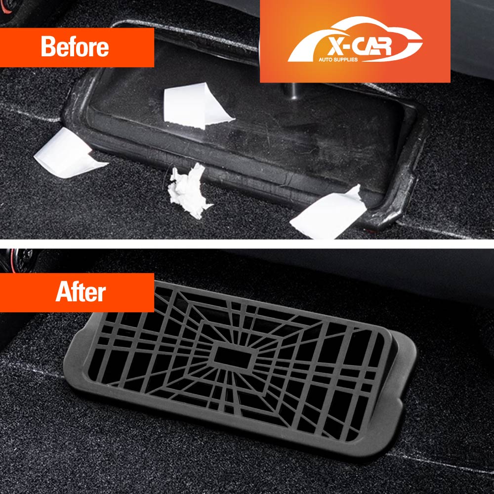 Tesla Model 3 Highland 2023-2025 Backseat Rear Under Seat Air Conditioning Outlet Vent Cover Flow Grille Protector Set of 2