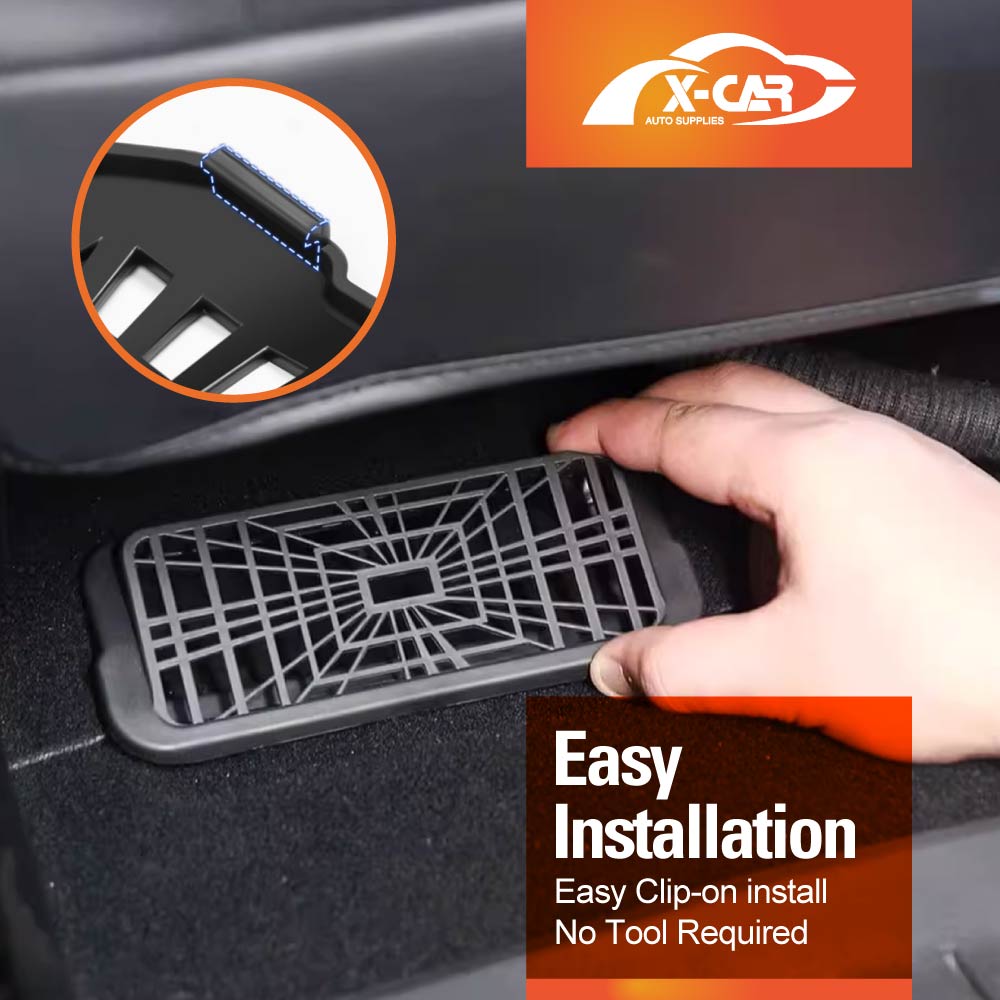 Tesla Model 3 Highland 2023-2025 Backseat Rear Under Seat Air Conditioning Outlet Vent Cover Flow Grille Protector Set of 2