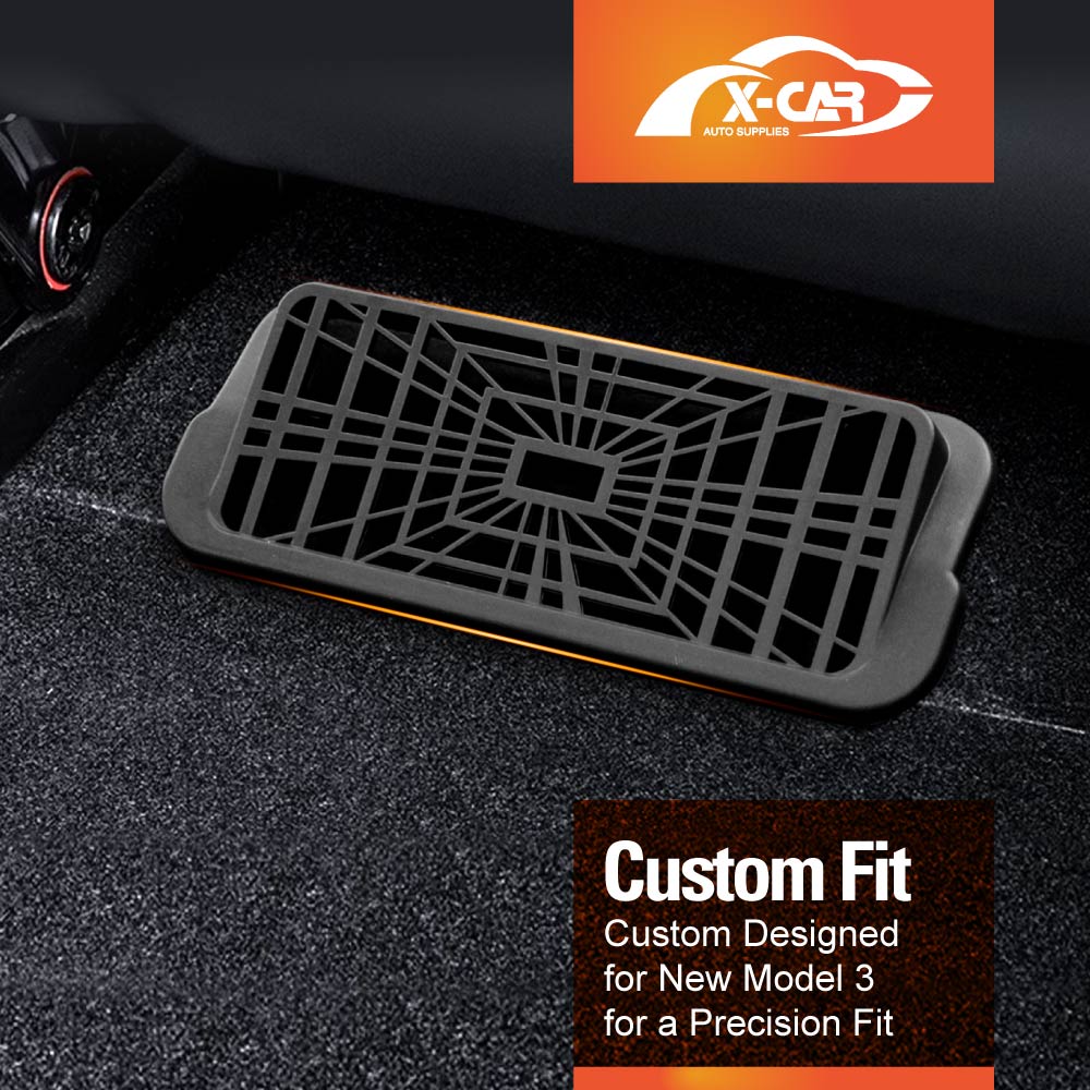 Tesla Model 3 Highland 2023-2025 Backseat Rear Under Seat Air Conditioning Outlet Vent Cover Flow Grille Protector Set of 2