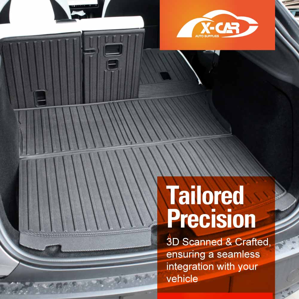 2-In-1 Boot Liners for Tesla Model Y Juniper 2025-Onwards All Weather Heavy Duty Back Seat Cargo Mats Car Trunk Luggage Tray Accessories