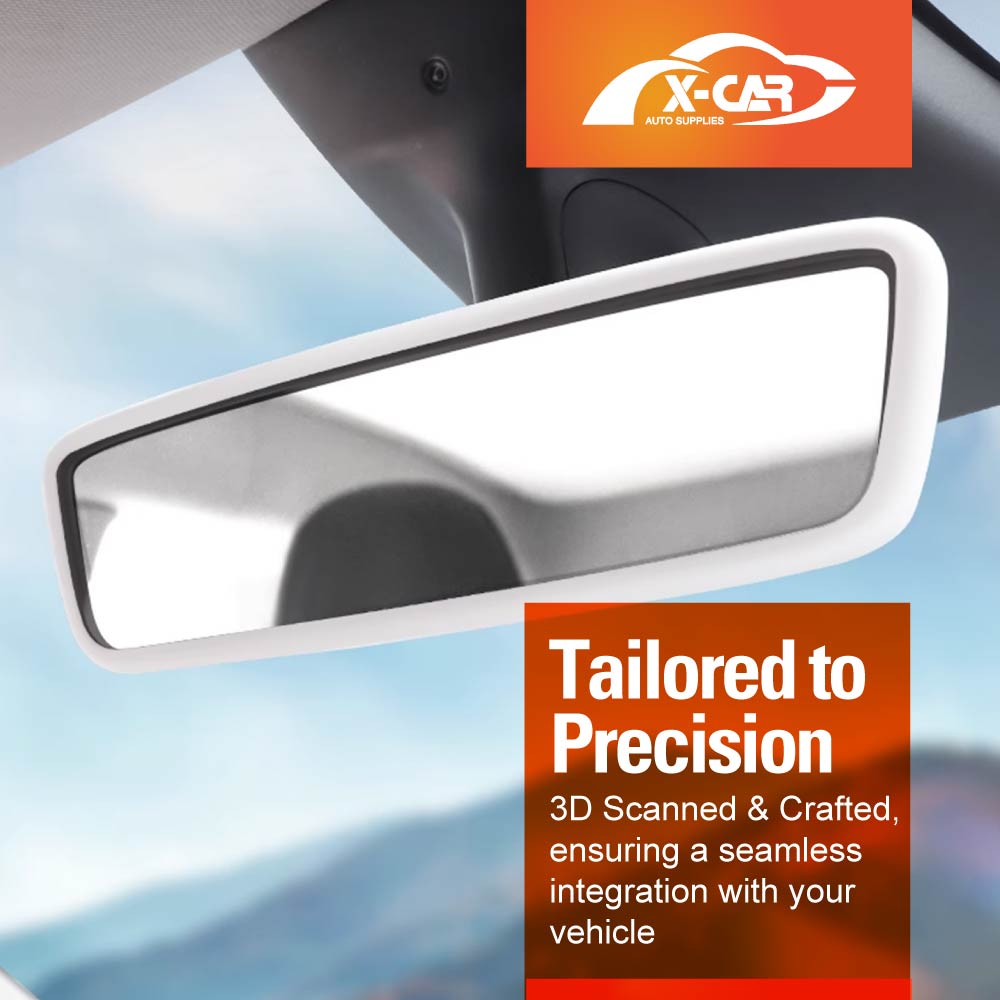 Screen Protector Rearview Mirror Frame for Tesla Model Y L 6-Seat 2026-Onwards Protection Silicone Cover Case Accessories White