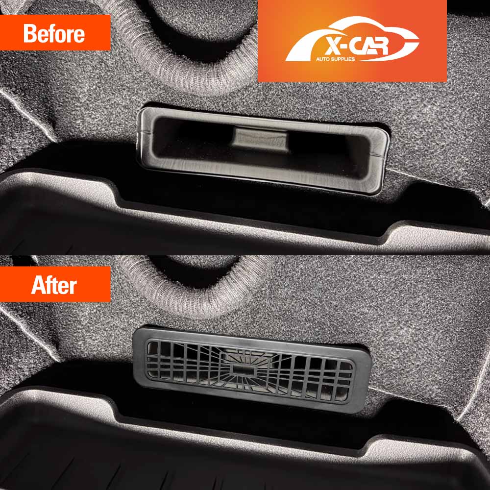 Rear Under Seat Air Conditioning Vent Covers for Tesla Model Y L 6-Seat 2026-Onwards Flow Grille Protectors Set of 2