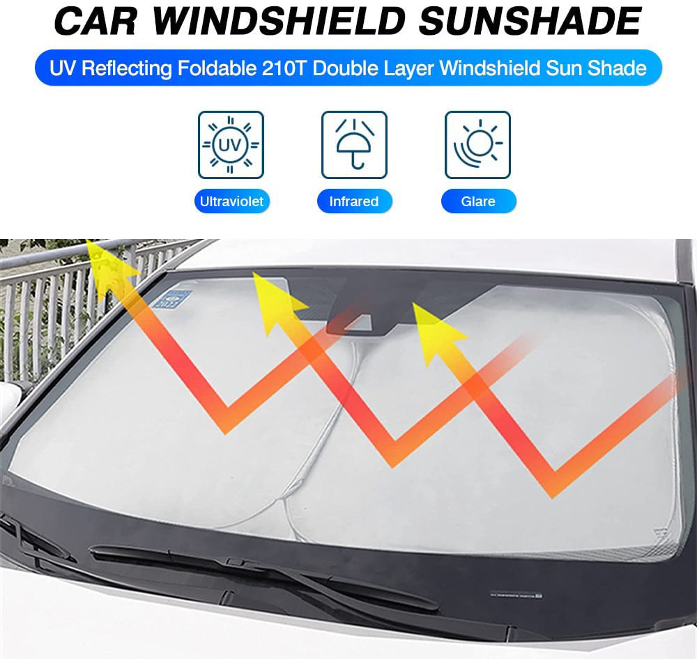 WindScreen Sun Shade for Nissan X-trail 2013-2021 Blocks UV Rays Sun Visor Protector Foldable Sunshade