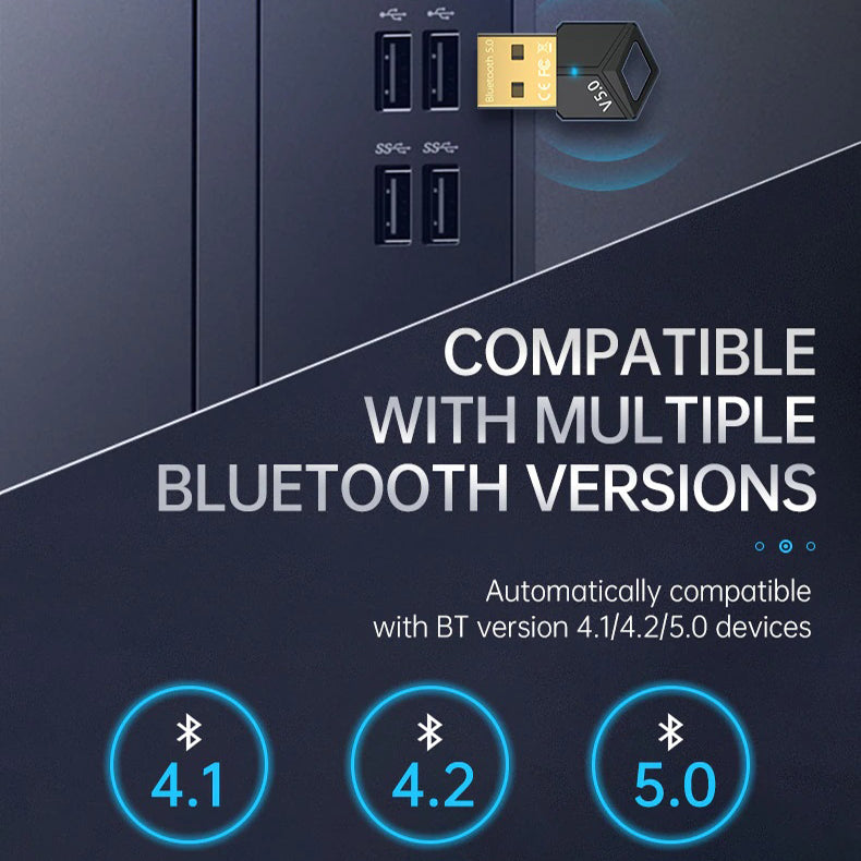 USB Bluetooth 5.0 Transmitter Receiver Dongle Audio Music Wireless Adapter For PC Computer Laptop