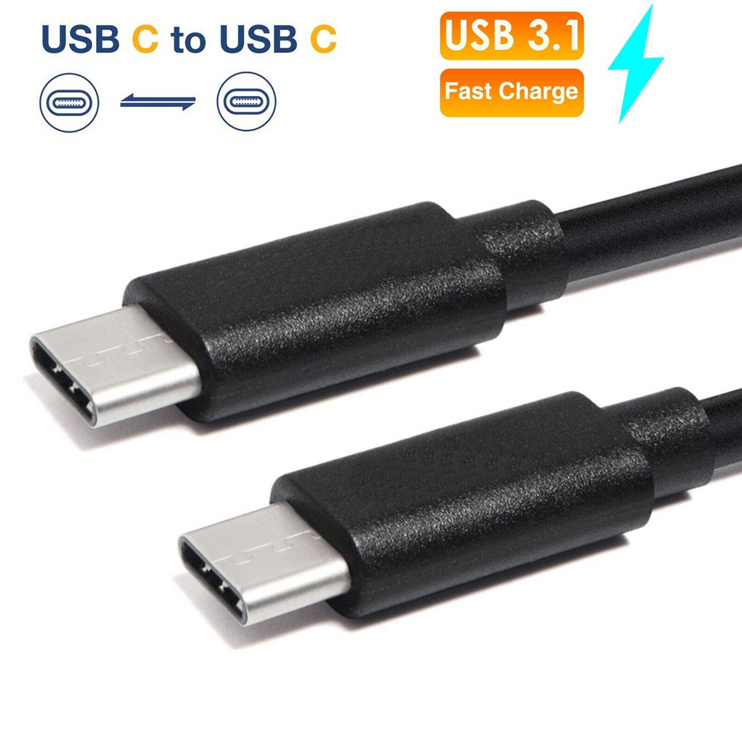 USB C to USB C Cable Type-C Super High Speed Charging Charger Cable For Samsung Galaxy S20 S10 S9 S8 A5 Tab A 10.1 8.0 Note 10 9 8