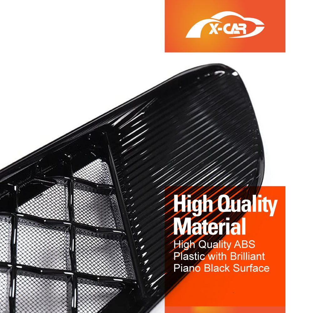 Tesla Model Y 2022-2025 Car Front Air Flow Vent Inlet Intake Grill Mesh Grille Grid ABS Plastic Protection Cover Guard Gloss Finish Piano Black