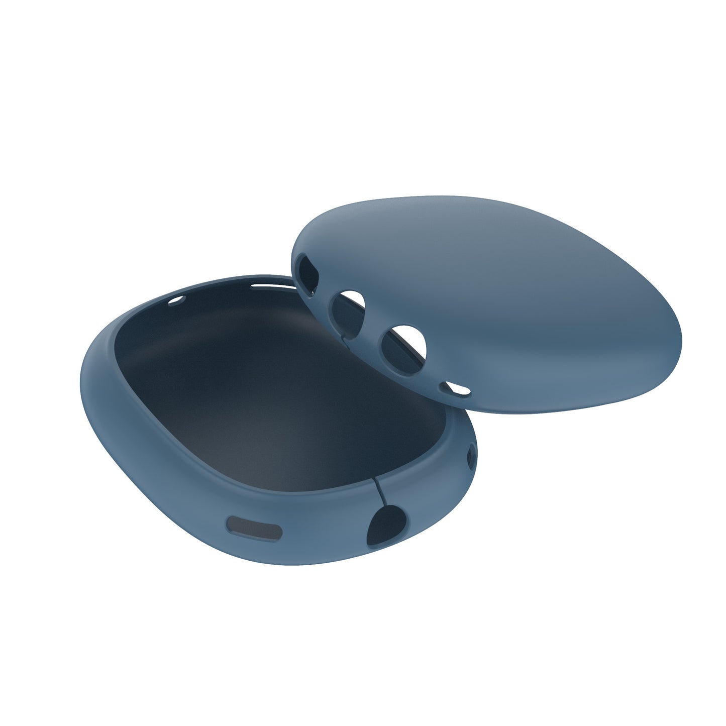 Blue Silicone Case Compatible with Apple AirPods Max Headphone Shockproof Protector Anti-slip Shatter-Resistant Protective Frame Full Cover
