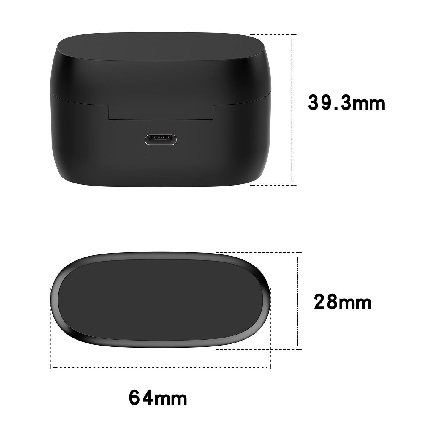 USB Charging Case Earbuds Charger Box Black for Jabra Elite 4 Active True Wireless Earbuds Headphones