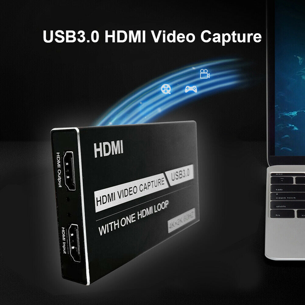USB 3.0 HDMI Video Capture Card with Mic 4K 1080P 60fps Game Video Record Live Streaming Recorder