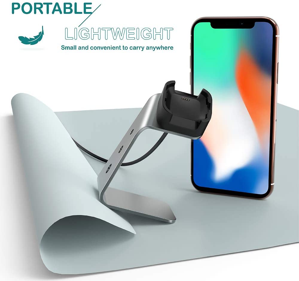 Aluminium USB Charger Charging Stand Dock Cradle for Fitbit Versa & Versa Lite & FB505 Smart Watch