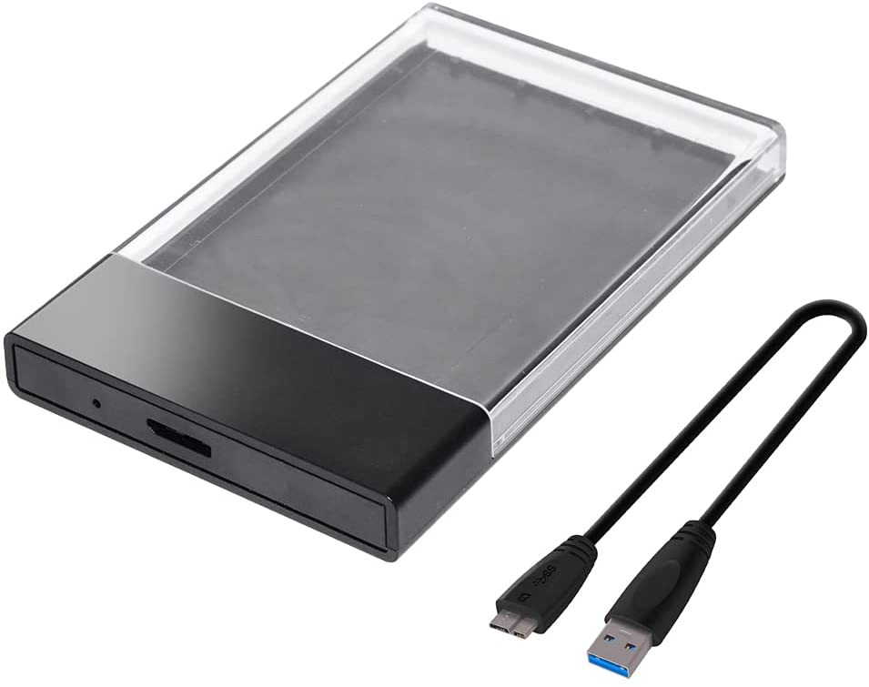 Transparent USB 3.0 External Backup Hard Drive Slim Case Enclosure 2.5" inch Portable HDD Sata SSD