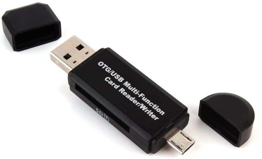 USB Card Reader Micro USB OTG Adapter SD/Micro SD Card Reader with Standard USB & Micro USB for Smartphones/Tablets