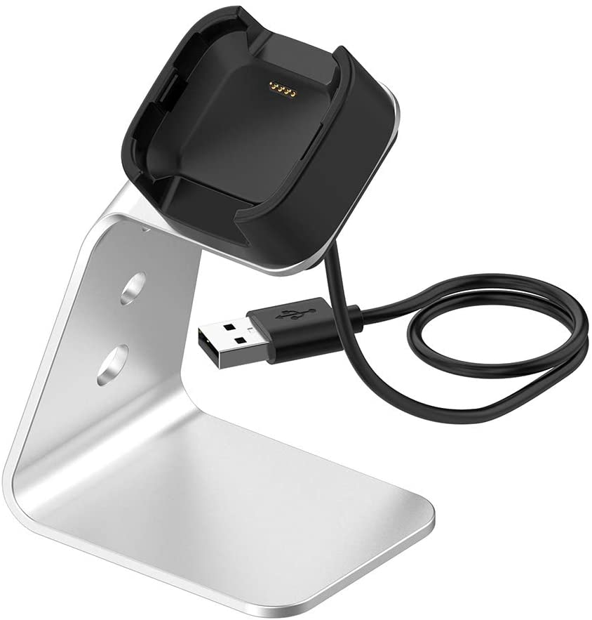 Aluminium USB Charger Charging Stand Dock Cradle for Fitbit Versa & Versa Lite & FB505 Smart Watch