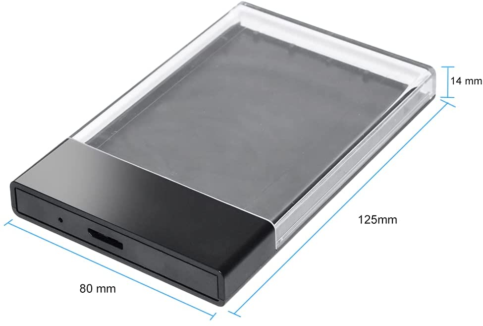 Transparent USB 3.0 External Backup Hard Drive Slim Case Enclosure 2.5" inch Portable HDD Sata SSD