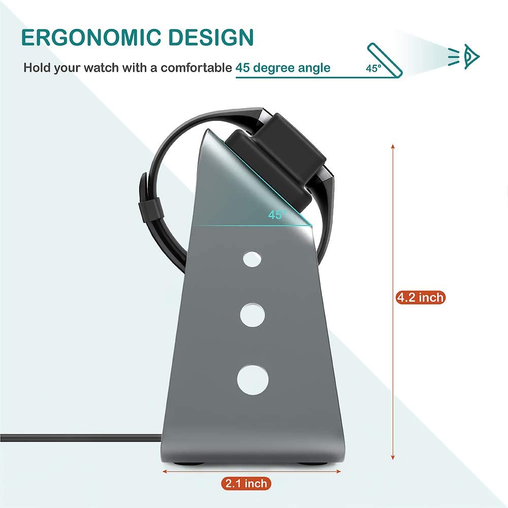 Aluminium Wireless Charger Charging Stand Cradle for Fitbit Charge 3 4 Fitness Tracker