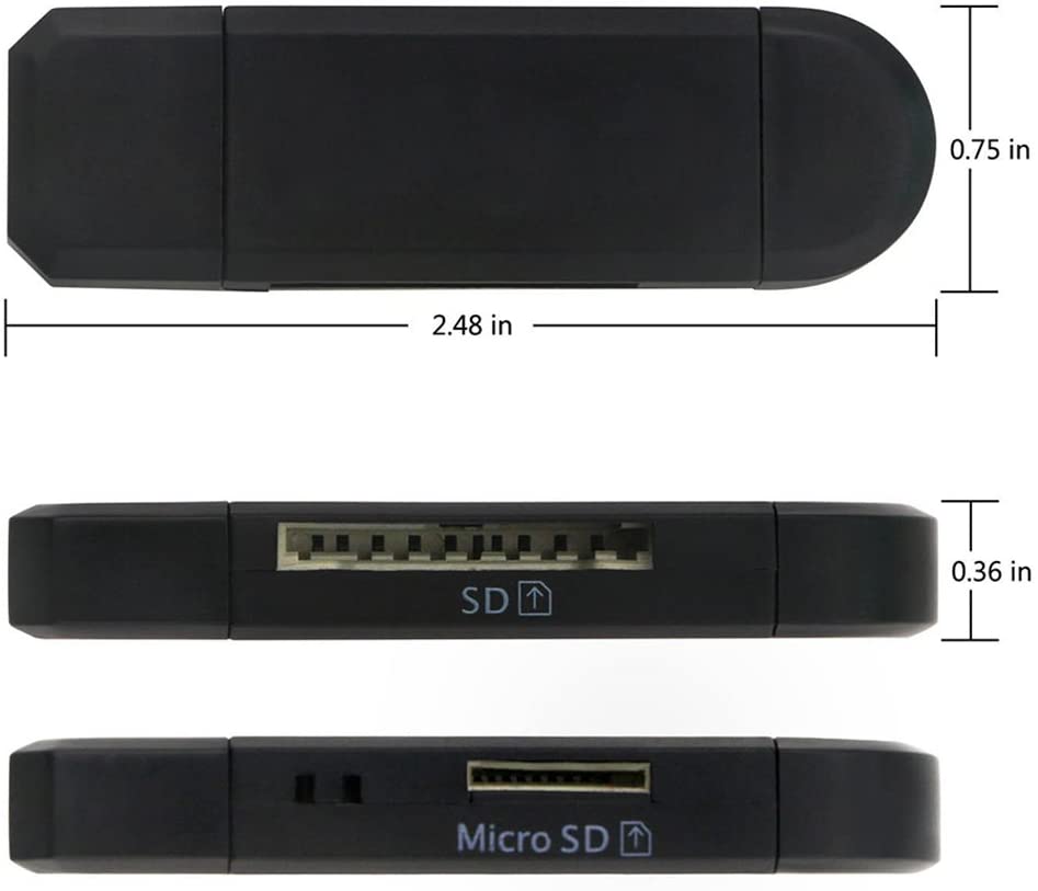 USB Card Reader Micro USB OTG Adapter SD/Micro SD Card Reader with Standard USB & Micro USB for Smartphones/Tablets