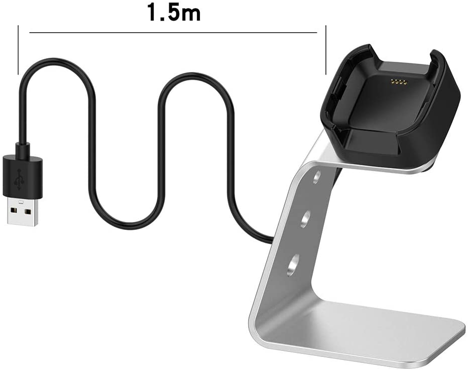 Aluminium USB Charger Charging Stand Dock Cradle for Fitbit Versa & Versa Lite & FB505 Smart Watch
