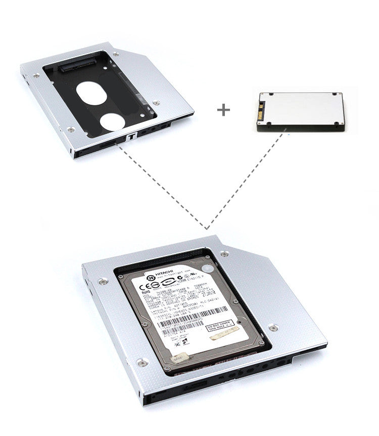 9.5mm Universal SATA 2nd HDD SSD Hard Drive Caddy CD/DVD-ROM Optical Bay