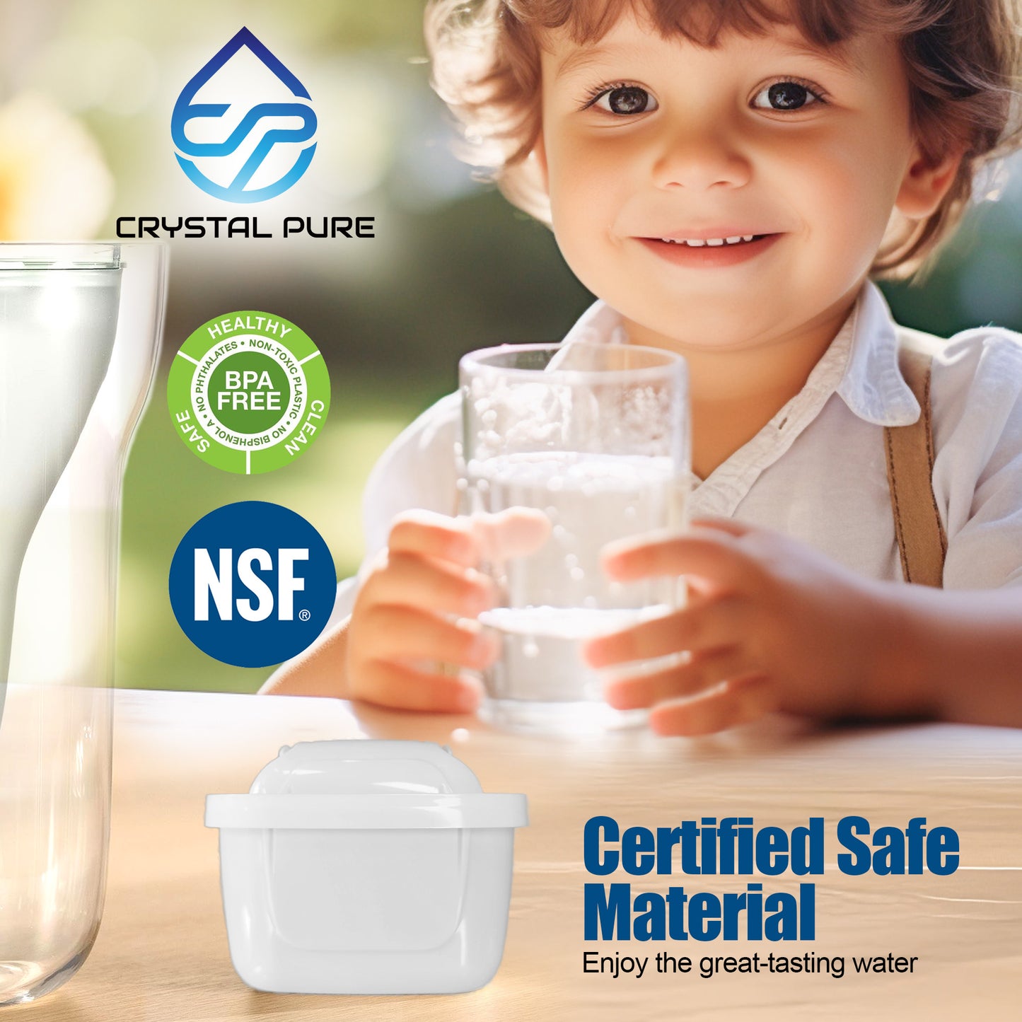 6 Crystal Pure Water Filter for Brita Maxtra/Mavea,Marella,Aluna/Navelia Frosted Tassimo Jug Pitcher 2.4L 3.5L Refill Replacement Cartridge