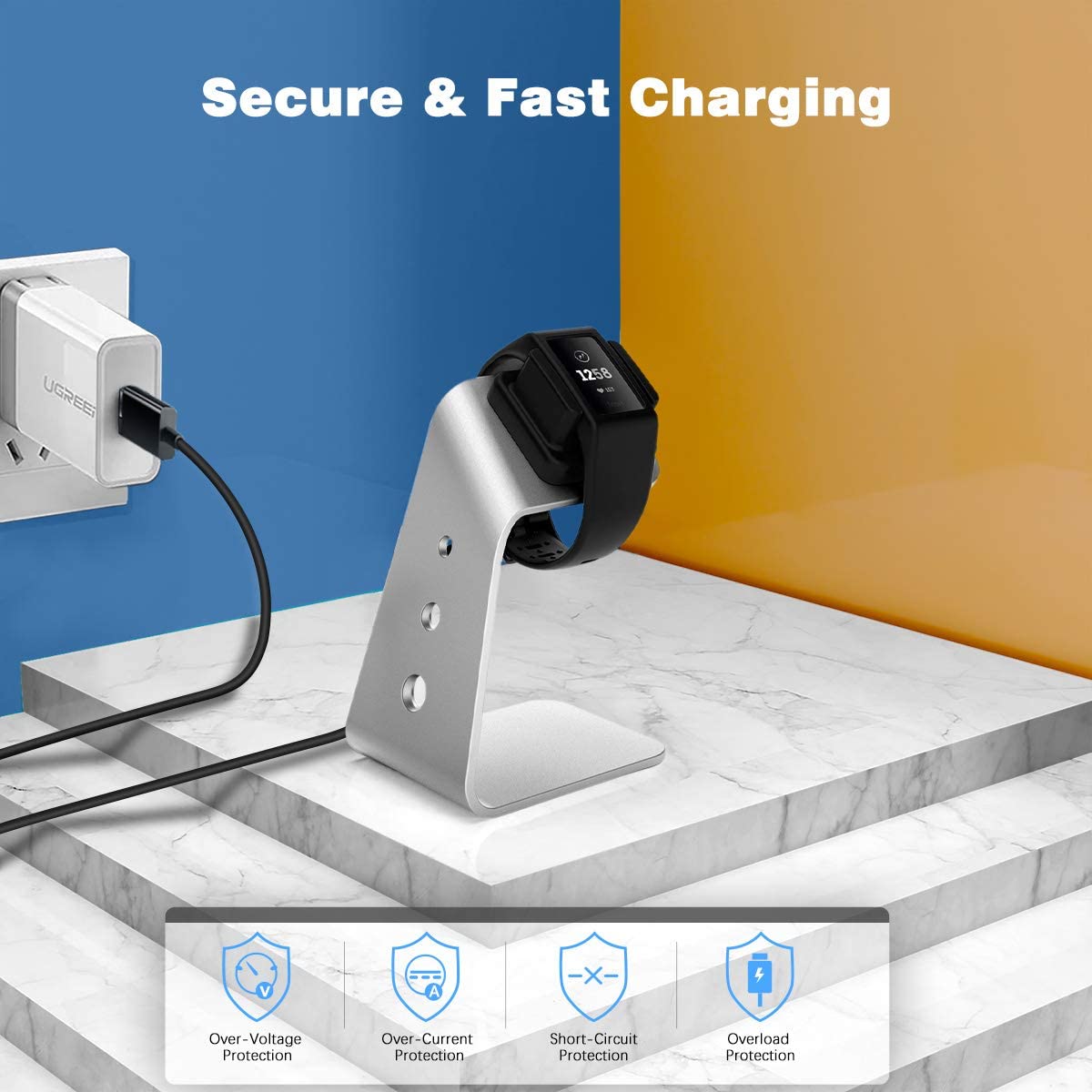 Aluminium Wireless Charger Charging Stand Cradle for Fitbit Charge 3 4 Fitness Tracker