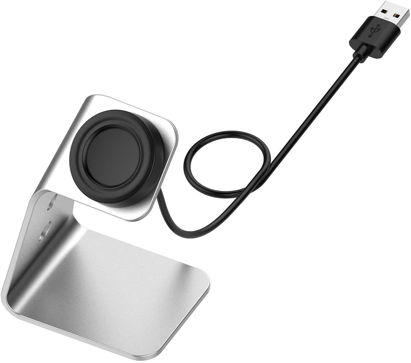 Silver Wireless Charger Dock Stand For Samsung Galaxy Watch 46mm 42mm SM-R800 SM-R810 SM-R815 EP-YO805