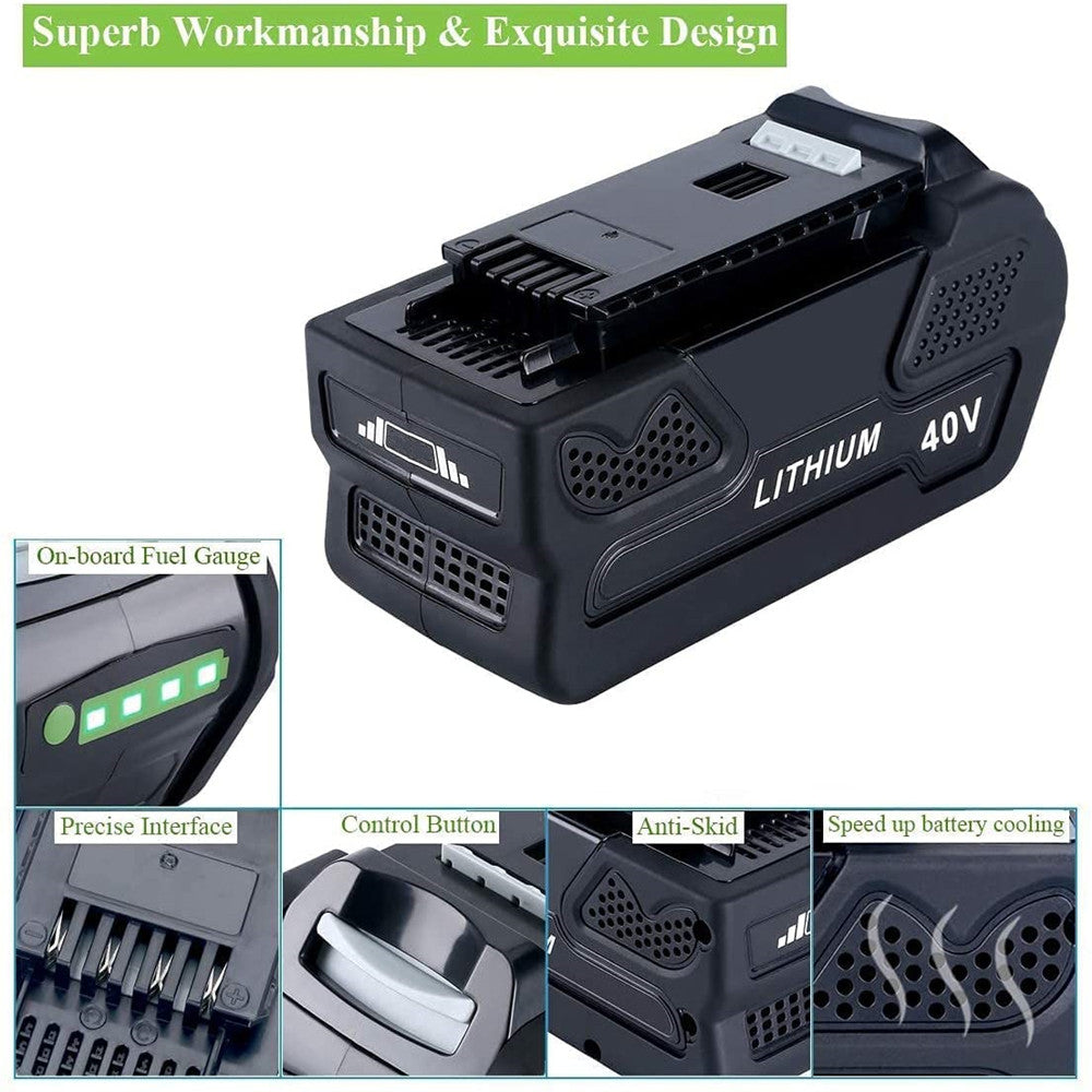 40V 4.0Ah Replacement Battery for Greenworks G-MAX 29472 29462 2901319 LB40A010 BAF701 L-600 29482 C-220 G40B2 G40B4 Cordless Power Tools