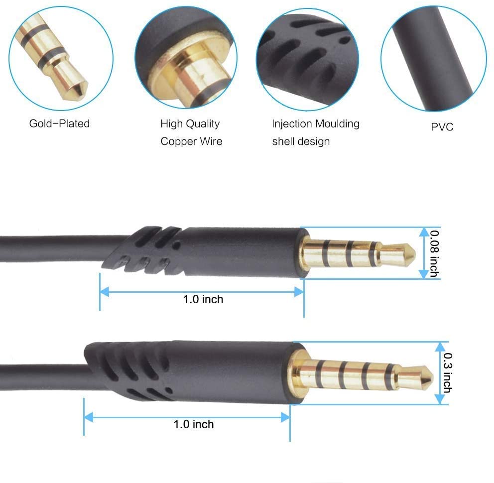 A10 A40 Headsets Cord Replace Inline Mute & Mic Volume Control Audio Cable For Astro A10 A30 A40 A50 G633 G933 Gaming Headphones