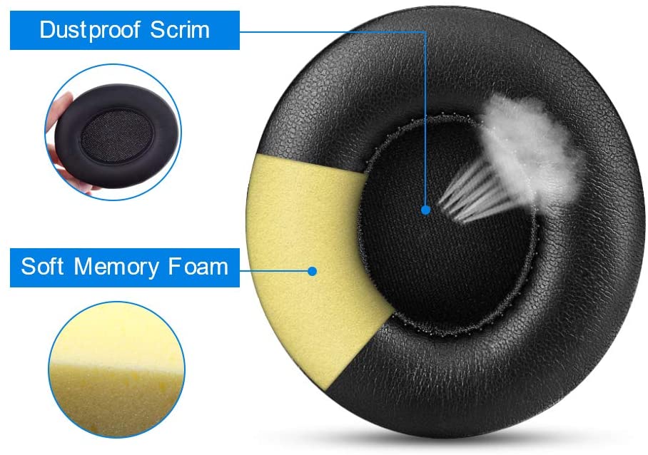 Black Replacement Cushions Ear Pads for Beats Dr Dre Solo 2.0 3.0 Wireless Headphone