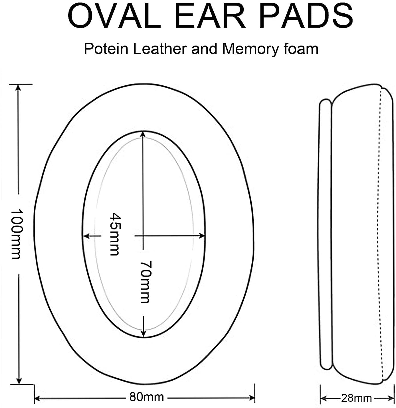 Replacement Ear Pads Cushions Black for Sony WH-XB900N Headphone