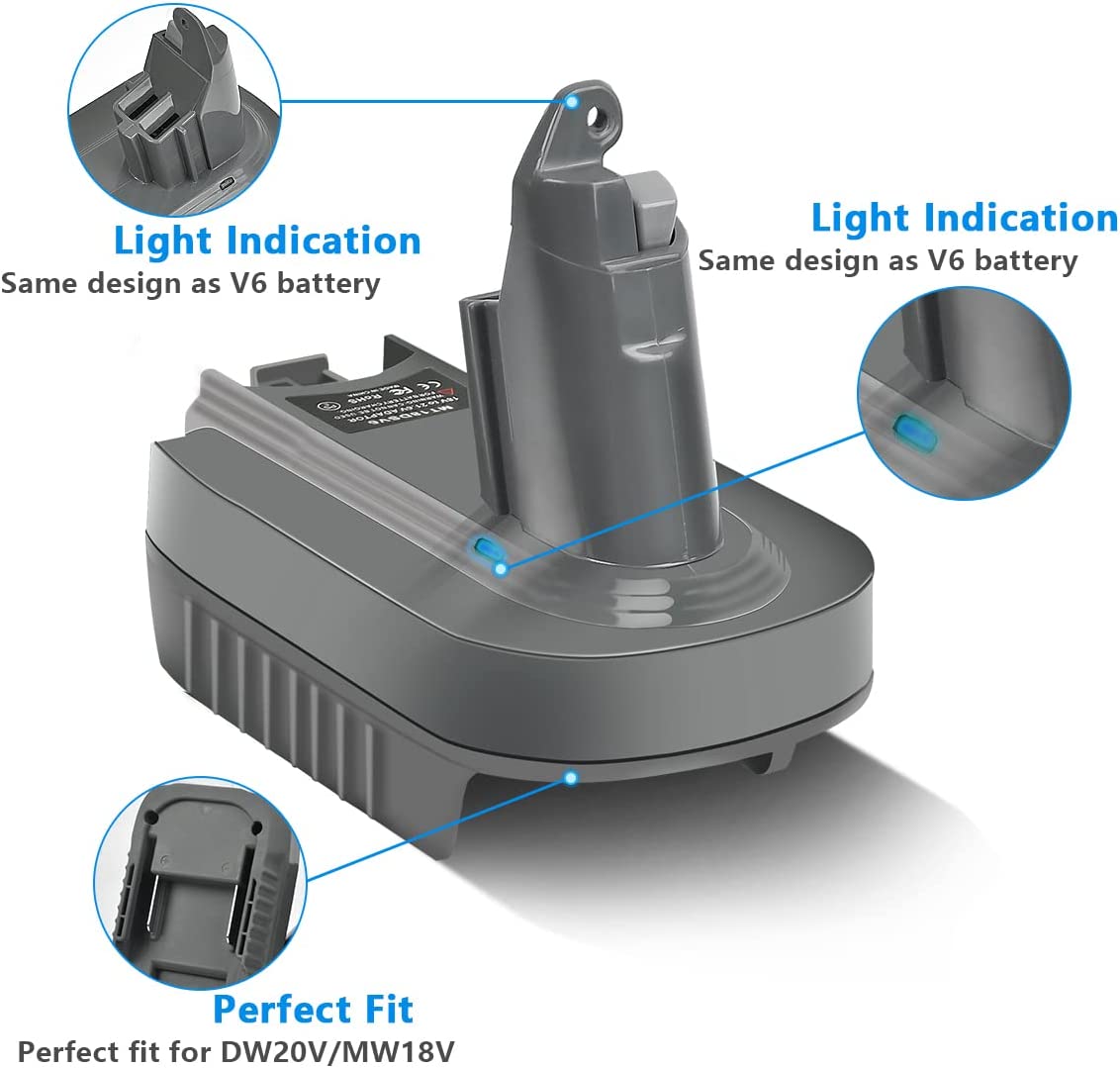 Battery Adapter Convert for Makita 18V-20V Battery to Dyson V6 Series Vacuum