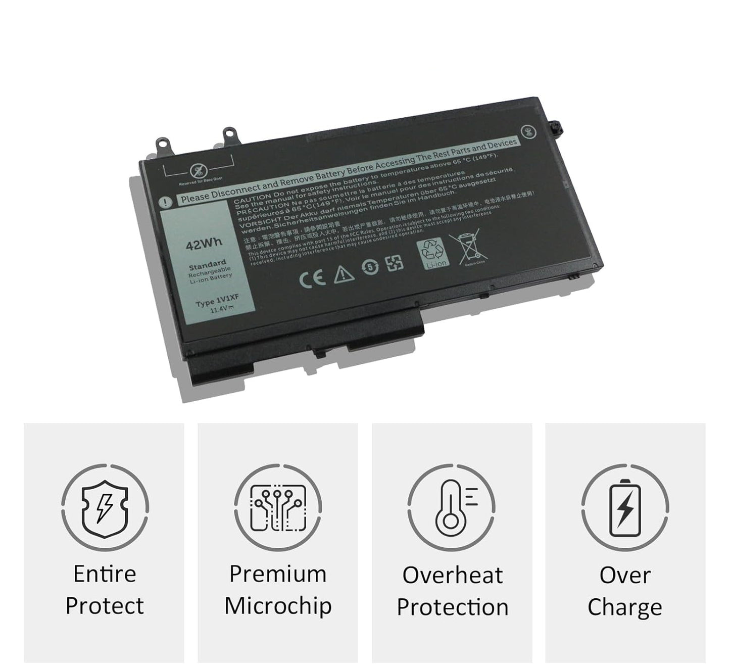 42Wh Replacement Battery for Dell Latitude 5400 5401 5410 5411 5500 5511 5510 Precision 3541 3540 3550 Inspiron 7591 2-in-1, Part 1V1XF
