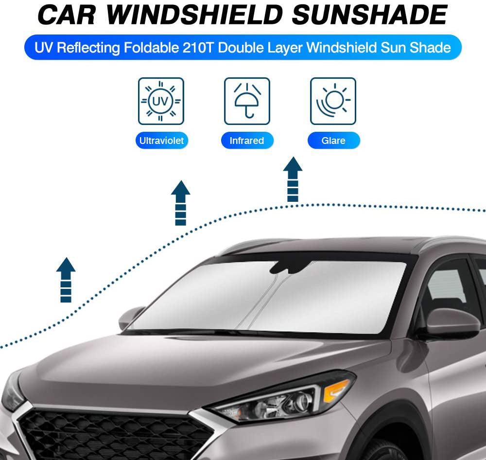 WindScreen Sun Shade for Hyundai Tucson 2015-2025 Blocks UV Rays Sun Visor Protector Foldable Sunshade
