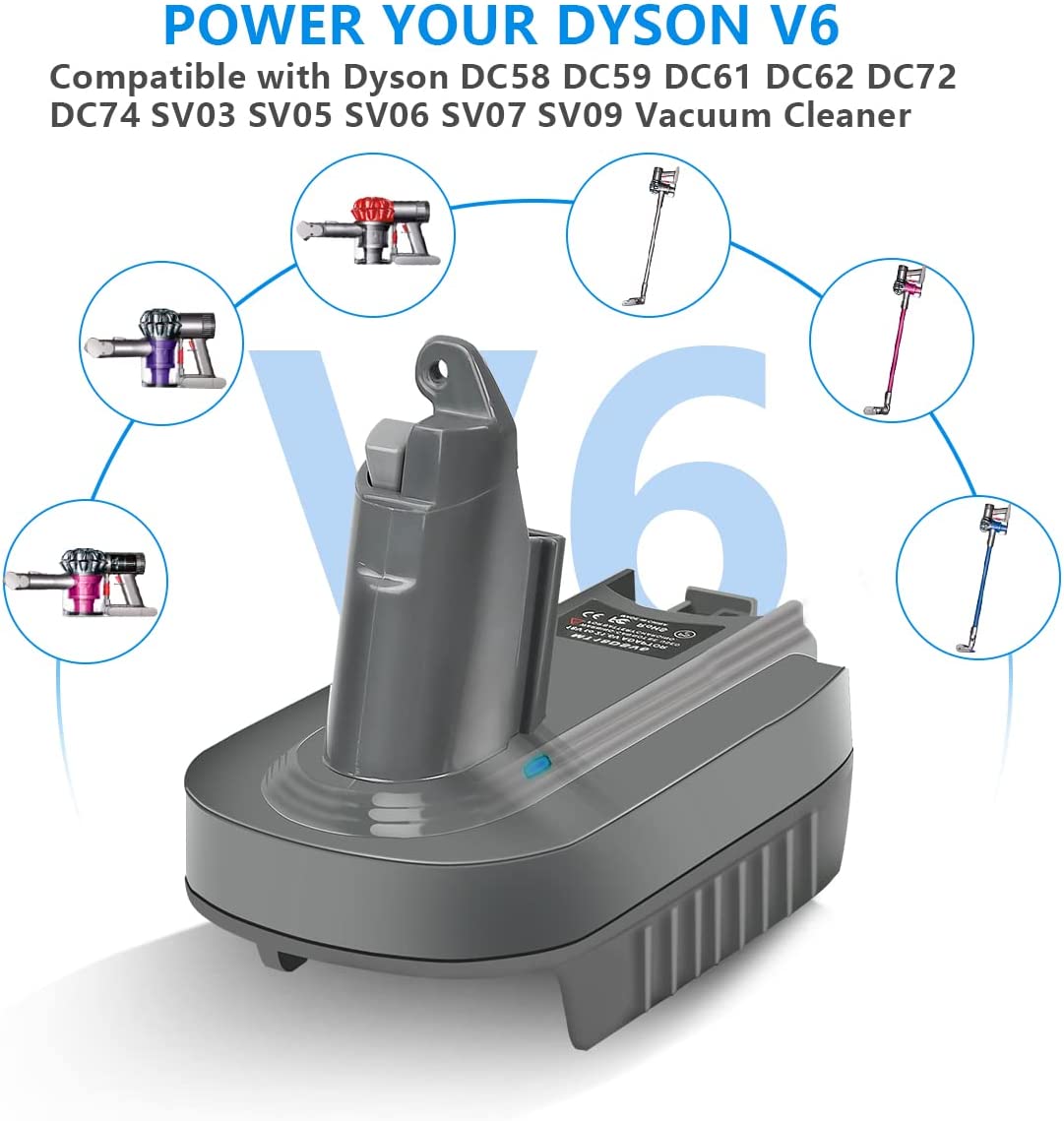 Battery Adapter Convert for Makita 18V-20V Battery to Dyson V6 Series Vacuum