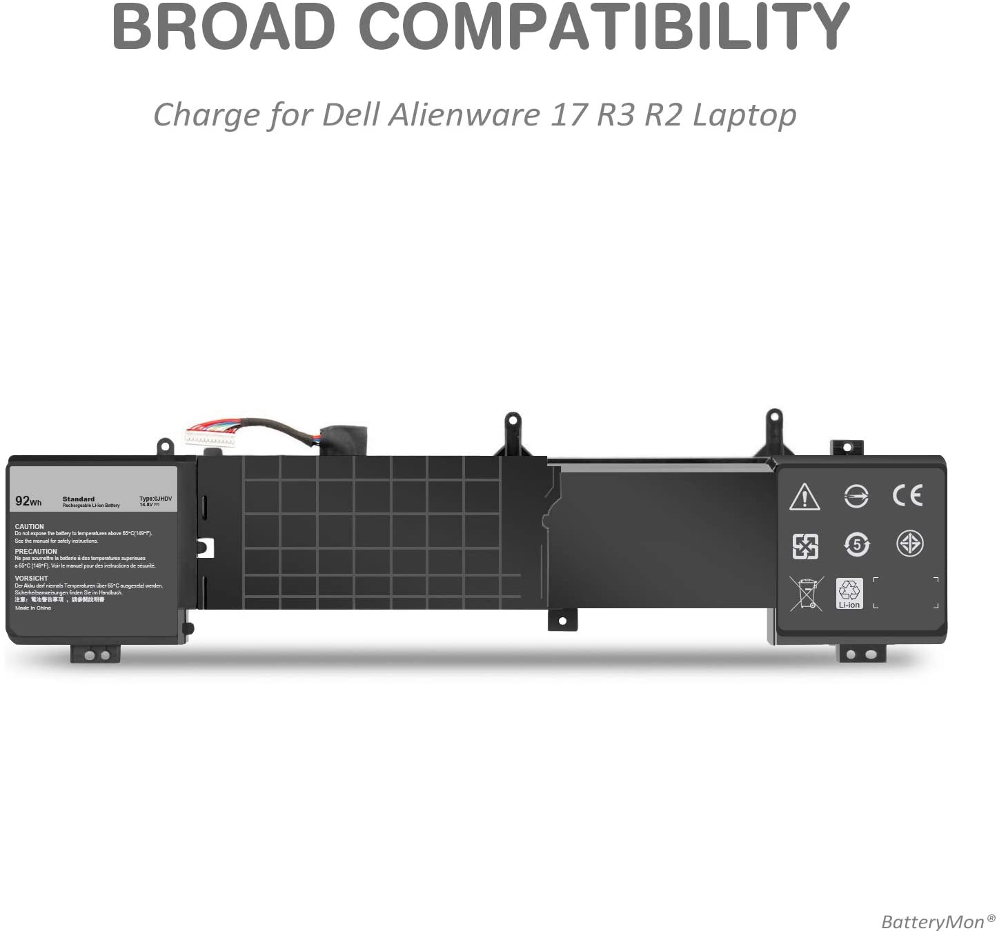 Replacement Battery for Dell Alienware 17 R2 R3 ANW17-2136SLV AW17R3-4175SLV P43F P43F001 P43F002 5046J 6JHDV